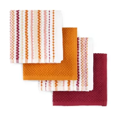 Layerings Stripe Waffle 4-pc. Dish Cloth Set