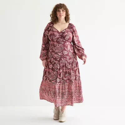 Frye and Co. Womens Floral Maxi Dress Plus