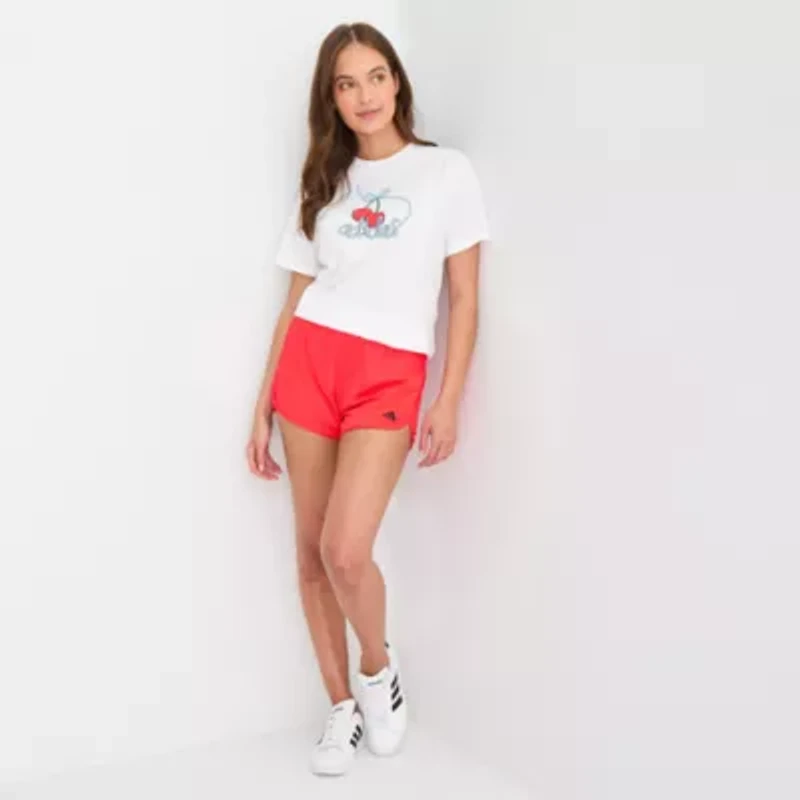 adidas Womens Mid Rise Moisture Wicking Active Pull-On Short