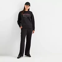 Xersion Womens Oversized Super Soft Fleece Graphic Crewneck Sweatshirt