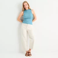 a.n.a Ribbed Womens Funnel Neck Sleeveless T-Shirt