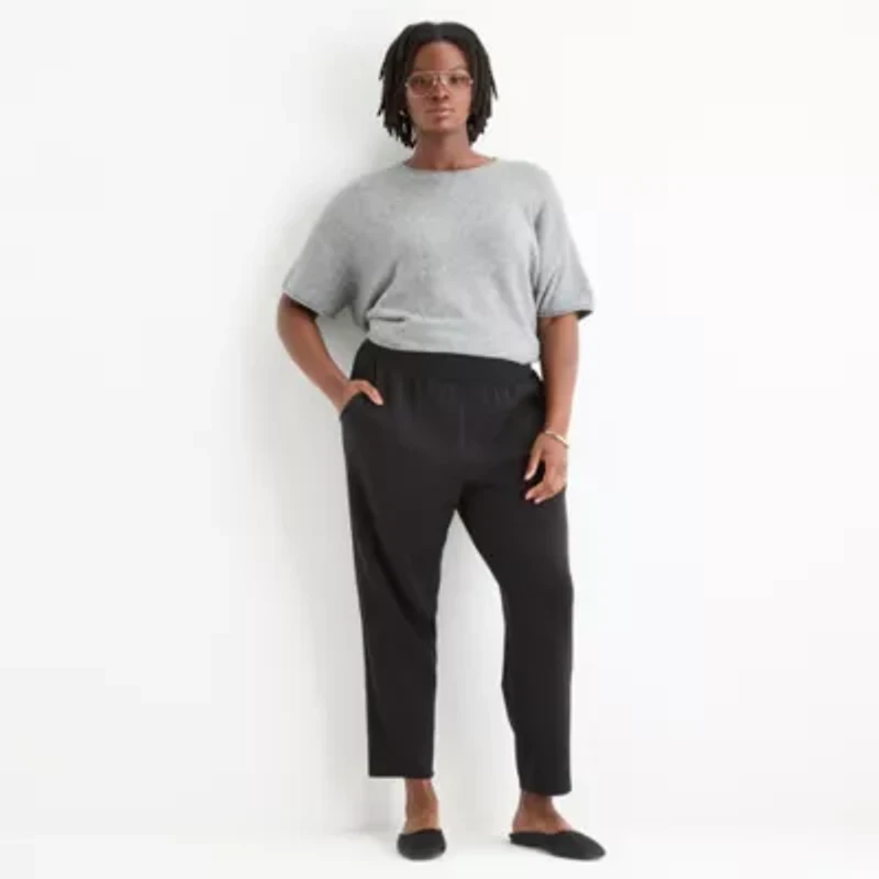 Stylus Womens Tapered High Rise Regular Fit Plus Ankle Pant