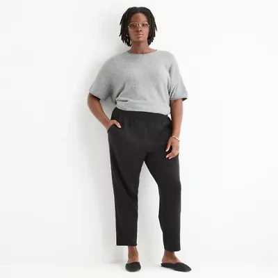 Stylus Womens Tapered High Rise Regular Fit Plus Ankle Pant