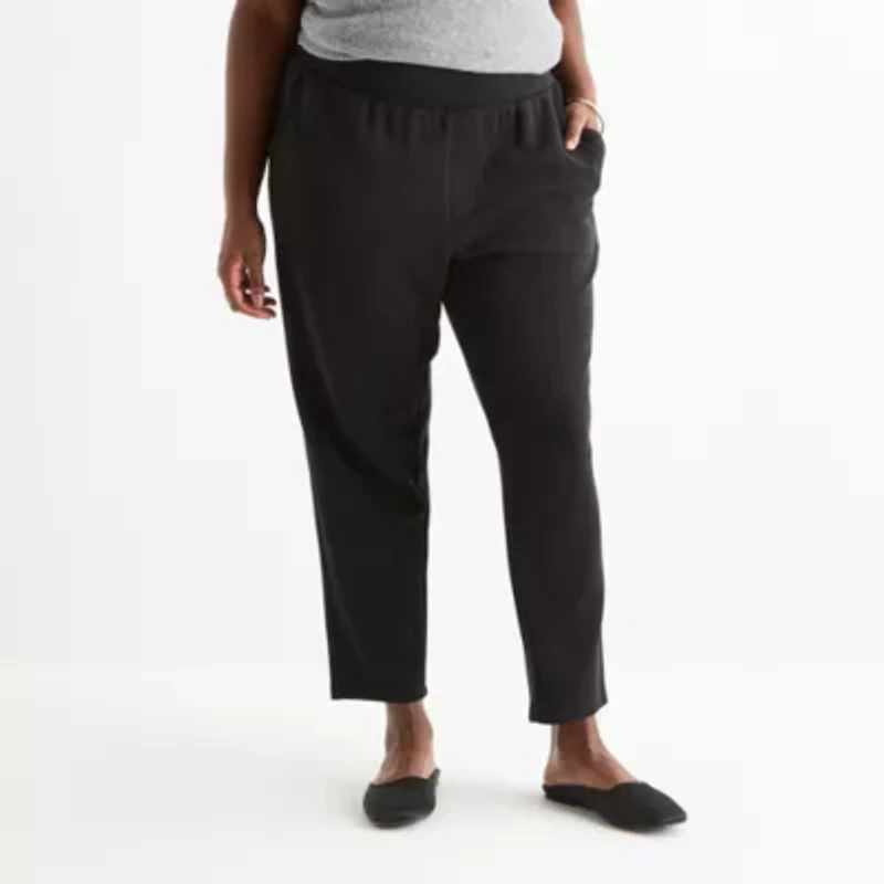 Stylus Womens Tapered High Rise Regular Fit Plus Ankle Pant
