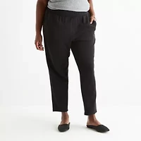 Stylus Womens Tapered High Rise Regular Fit Plus Ankle Pant