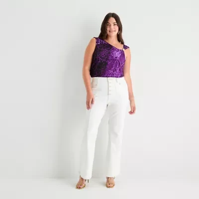 Bold Elements - Plus Womens High Rise Flare Leg Jean