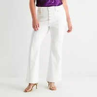 Bold Elements - Plus Womens High Rise Flare Leg Jean