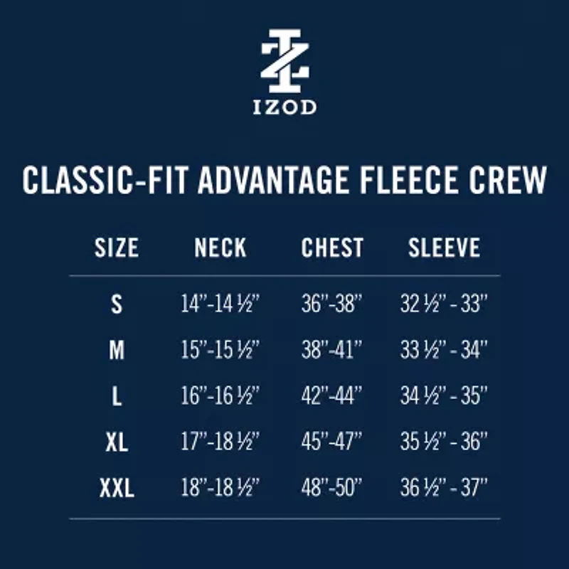 IZOD Advantage Performance Colorblock Mens Crew Neck Long Sleeve Sweatshirt