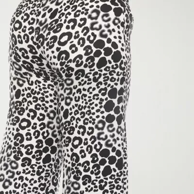 White Mark Womens Plus Mid Rise Wide Leg Palazzo Pant