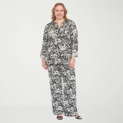 White Mark 2-pc. Floral Pant Set-Plus