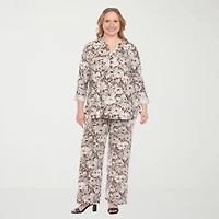 White Mark 2-pc. Floral Pant Set-Plus