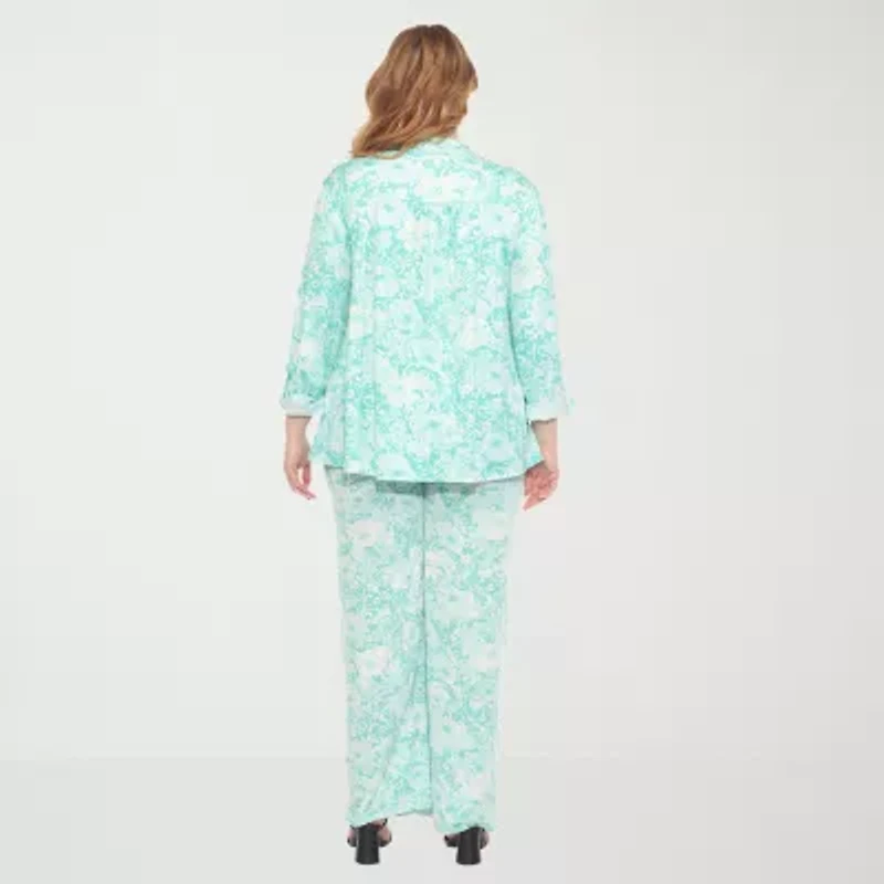 White Mark 2-pc. Floral Pant Set-Plus