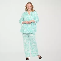 White Mark 2-pc. Floral Pant Set-Plus