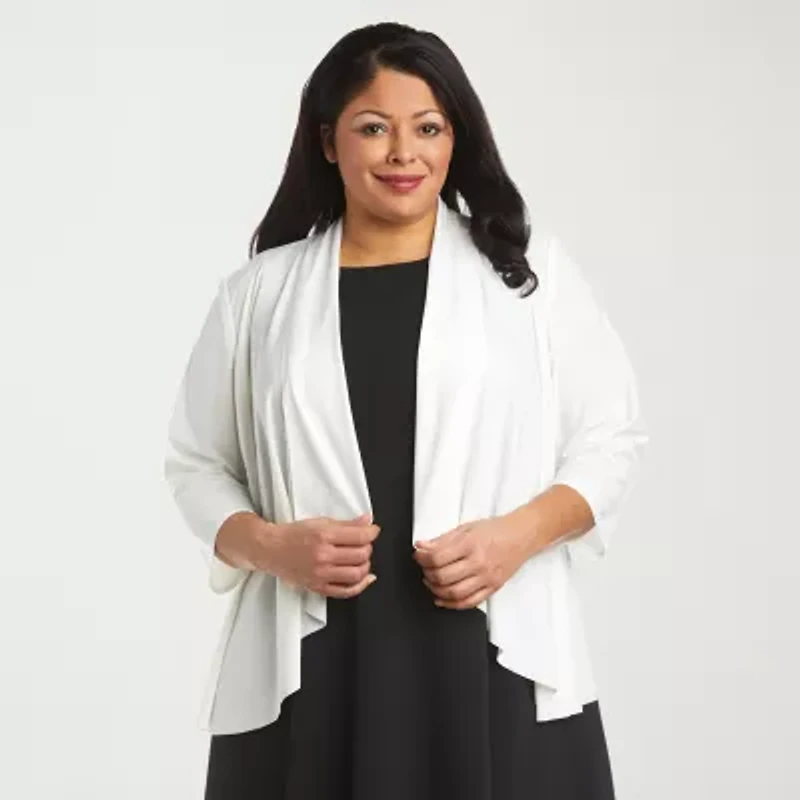 R & M Richards Womens 3/4 Sleeve Shrug Plus