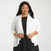 R & M Richards Womens 3/4 Sleeve Shrug Plus