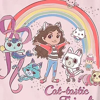Little & Big Kid Girls Crew Neck Short Sleeve Regular Fit Gabby's Dollhouse Graphic T-Shirt