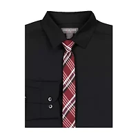 Van Heusen Little & Big Kid Boys Long Sleeve Point Collar Shirt + Tie Set