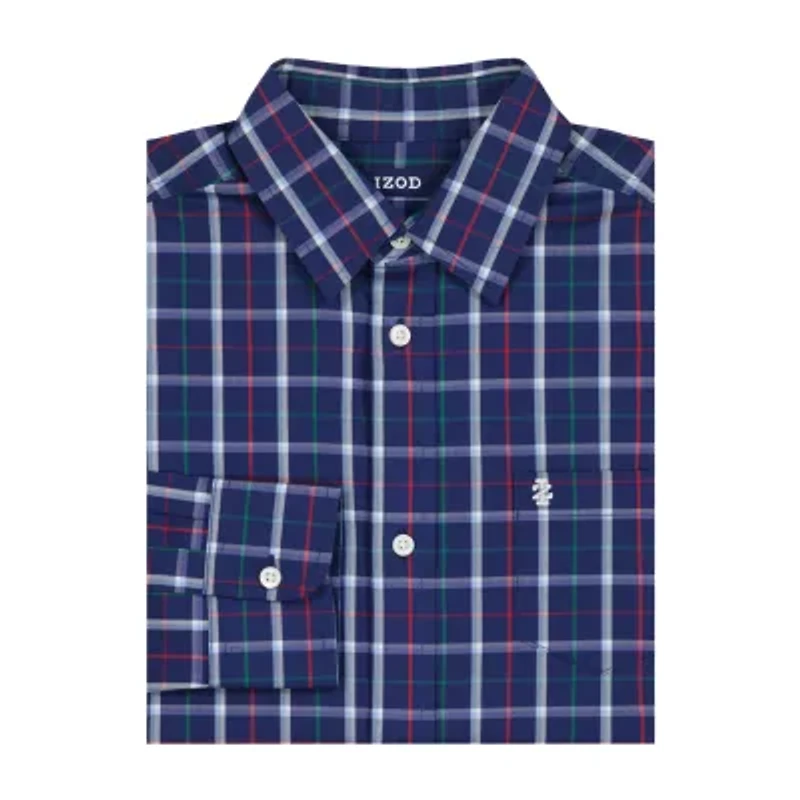 IZOD Little & Big Kid Boys Point Collar Long Sleeve Dress Shirt