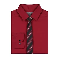 Van Heusen Little & Big Kid Boys Long Sleeve Point Collar Shirt + Tie Set