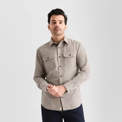 mutual weave Mens Regular Fit Long Sleeve Button-Down Shirt