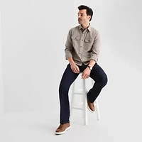 mutual weave Mens Long Sleeve Fitted Regular Fit Button-Down Shirt