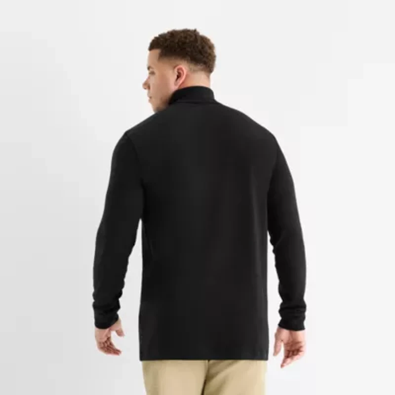 St. John's Bay Interlock Big and Tall Mens Long Sleeve Classic Fit Turtleneck