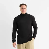 St. John's Bay Interlock Big and Tall Mens Long Sleeve Classic Fit Turtleneck