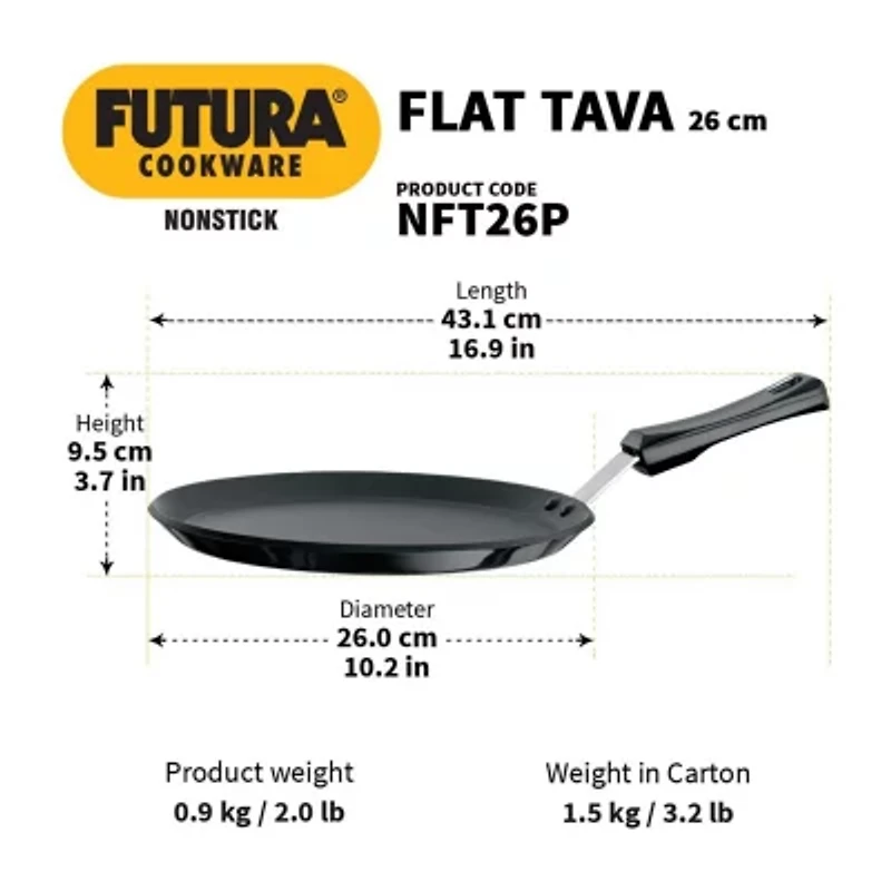 Hawkins Non-Stick 10" Flat Tava Pan