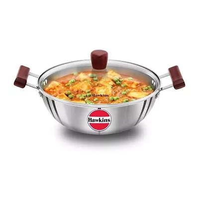 Hawkins Stainless Steel 4 Liter Deep Kadhai Pan