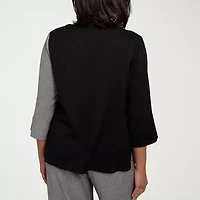 Alfred Dunner Santa Barbara Womens Crew Neck 3/4 Sleeve T-Shirt