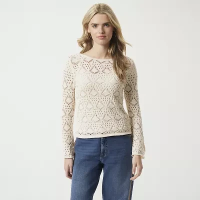 JS Jessica Simpson Womens Round Neck Long Sleeve Pullover Sweater