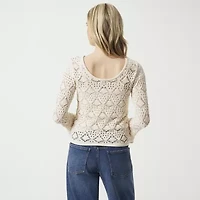 JS Jessica Simpson Womens Round Neck Long Sleeve Pullover Sweater