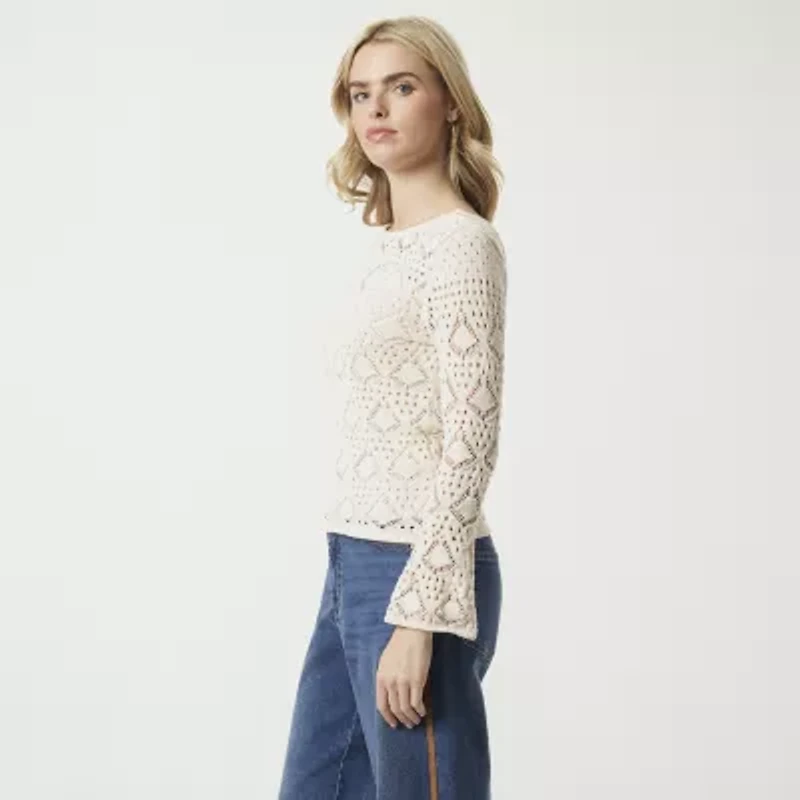 JS Jessica Simpson Womens Round Neck Long Sleeve Pullover Sweater
