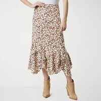 JS Jessica Simpson Dobby Womens Midi A-Line Skirt