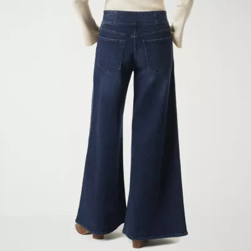 JS Jessica Simpson Womens Wide Leg High Rise Trouser
