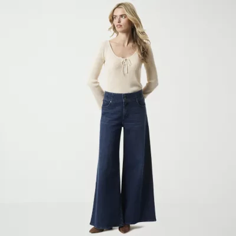 JS Jessica Simpson Womens Wide Leg High Rise Trouser
