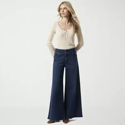 JS Jessica Simpson Womens Wide Leg High Rise Trouser