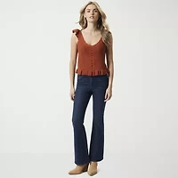 JS Jessica Simpson Womens V Neck Sleeveless Cable Knit Pullover Sweater