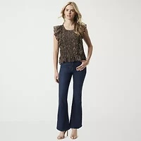 JS Jessica Simpson Womens Round Neck Sleeveless Blouse