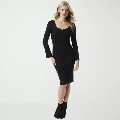 JS Jessica Simpson Womens Long Sleeve Midi Maxi Dress
