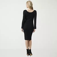 JS Jessica Simpson Womens Long Sleeve Midi Maxi Dress