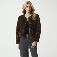 JS Jessica Simpson Womens Faux Shearling Midweight Coat