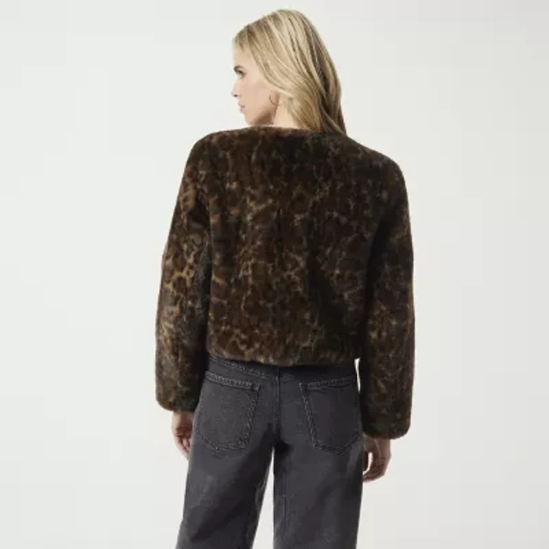 JS Jessica Simpson Womens Faux Shearling Midweight Coat
