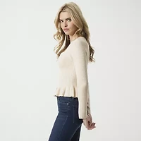 JS Jessica Simpson Womens Round Neck Long Sleeve Pullover Sweater