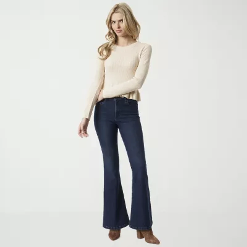JS Jessica Simpson Womens Round Neck Long Sleeve Pullover Sweater