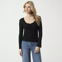 JS Jessica Simpson Womens Round Neck Long Sleeve Pullover Sweater