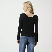 JS Jessica Simpson Womens Round Neck Long Sleeve Pullover Sweater