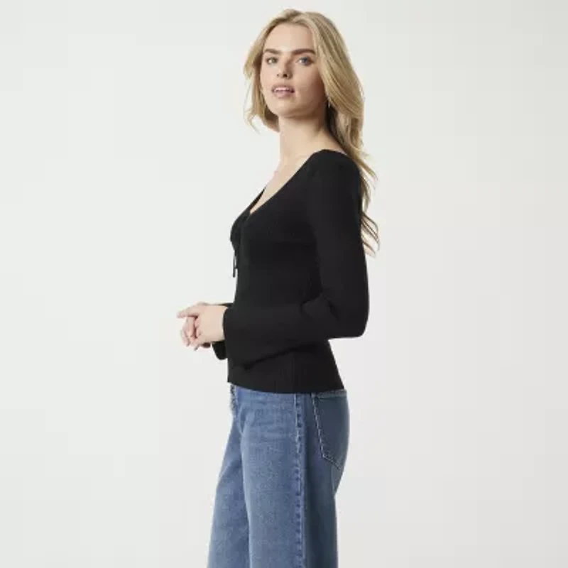 JS Jessica Simpson Womens Round Neck Long Sleeve Pullover Sweater