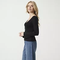 JS Jessica Simpson Womens Round Neck Long Sleeve Pullover Sweater