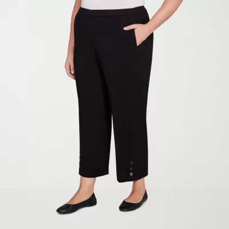 Alfred Dunner Santa Barbara Womens Straight Plus Ankle Pant